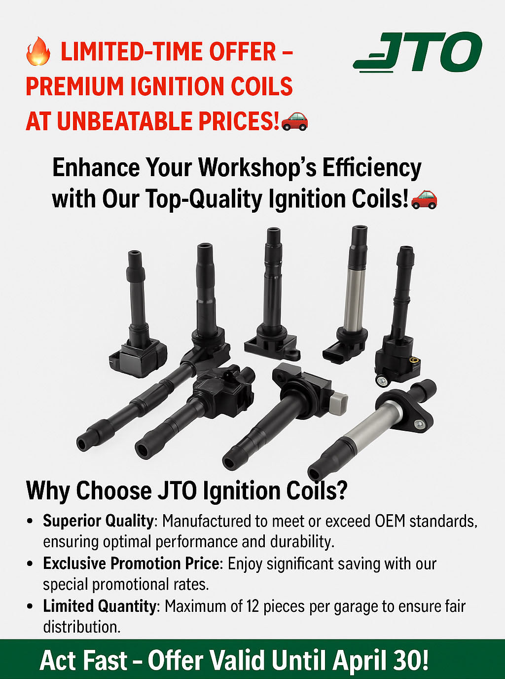 LIMITED-TIME PROMOTION – HIGH-QUALITY IGNITION COILS AT THE LOWEST PRICE